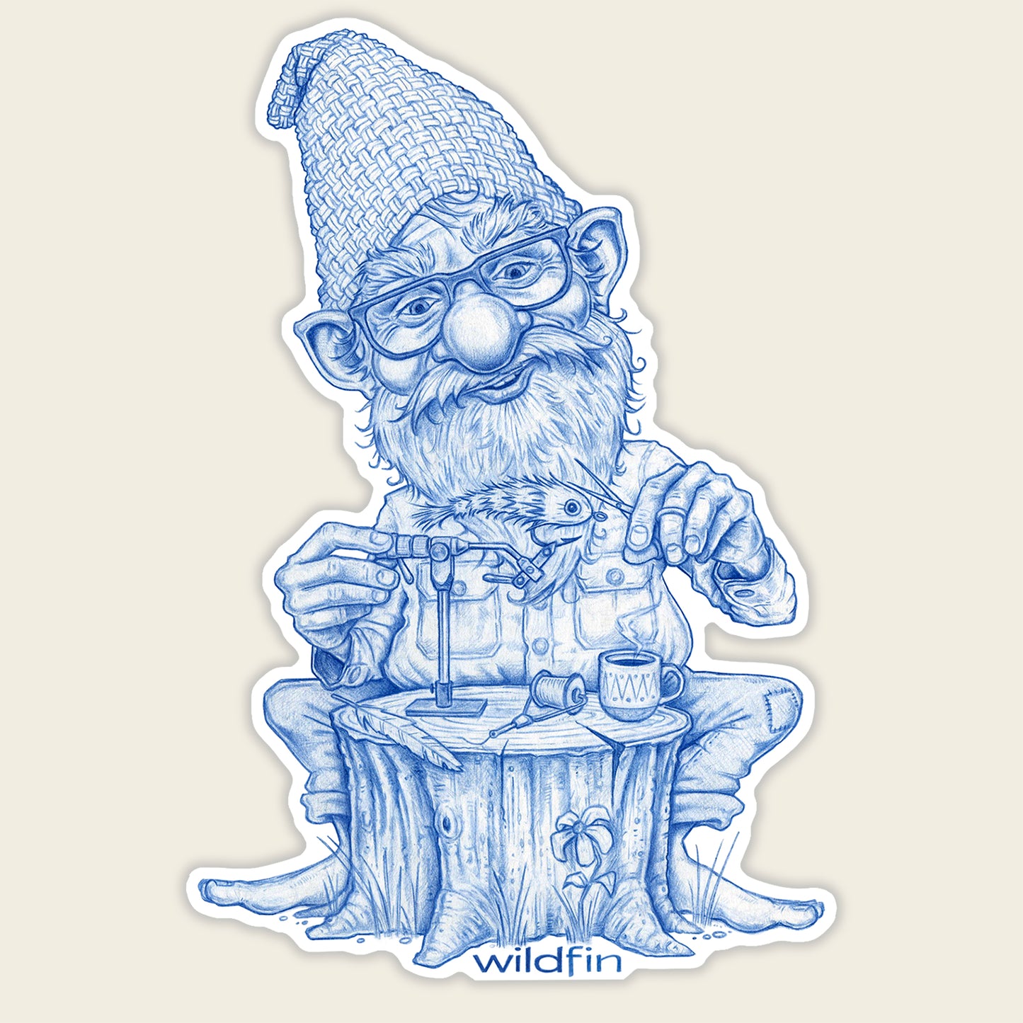 Fly Tying Gnome Sticker