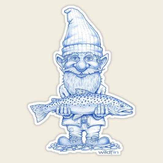 Brown Trout Gnome Sticker