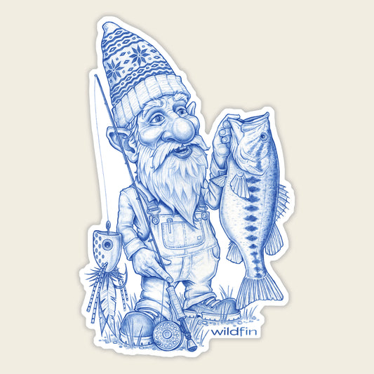 Largemouth Bass Gnome Sticker