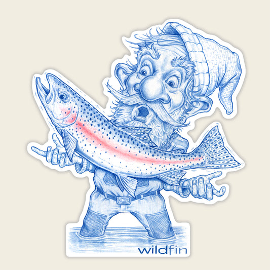 Rainbow Trout Gnome Sticker