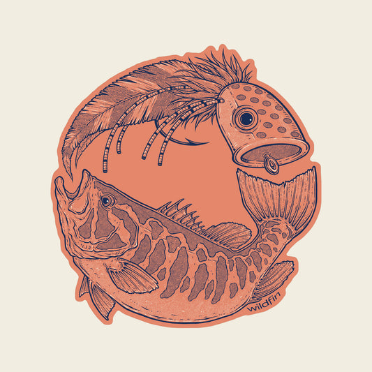 3" Smallie Chasing Popper Sticker