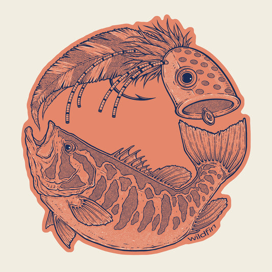 4" Smallie Chasing Popper Sticker