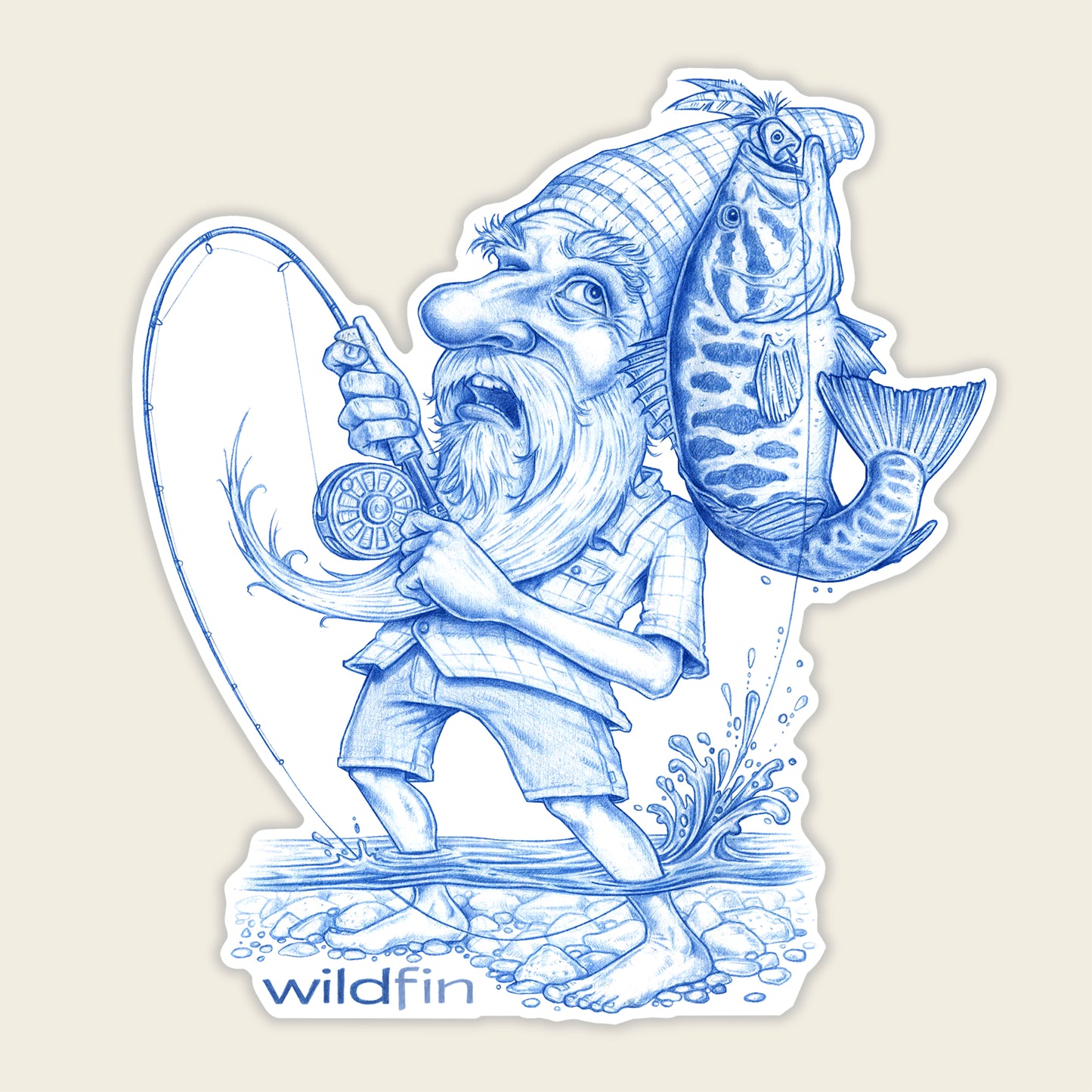 Smallmouth Bass Gnome Sticker