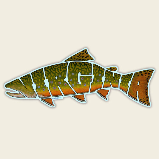 "Virginia" Font Brook Trout Sticker