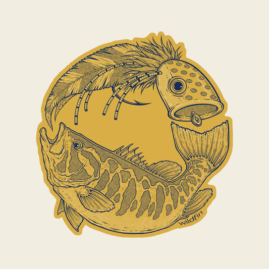 3" Yellow Smallie Chasing Popper Sticker
